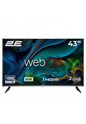 2E Телевізор 43" LED FHD 60Hz Smart WebOS Black