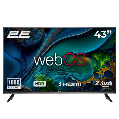 2E Телевізор 43" LED FHD 60Hz Smart WebOS Black