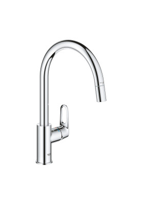 Grohe Змішувач для кухні QuickFix Start Flow, довж.виливу - 215мм, поворотний/витяжний, 1важіль, хром