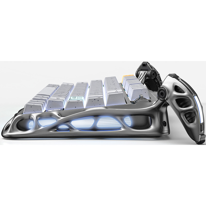 GravaStar Клавіатура механічна GravaStar Mercury K1 Pro 80keys, GravaStar x Kailh Speedy Mint, EN/UKR, BT/WL/USB, сірий
