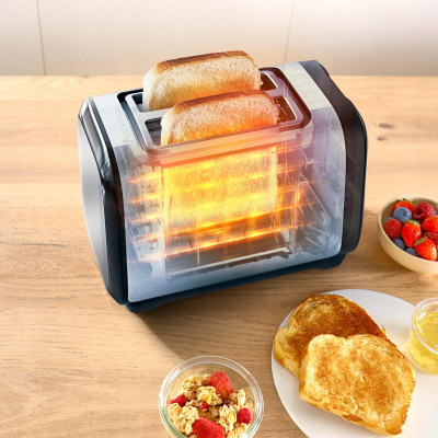 Tefal Тостер Subito 1100Вт, розморожування, щипці, нерж. сталь, чорний