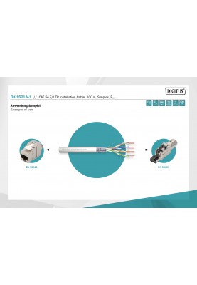 Digitus Кабель CAT 5e F-UTP, 100m, AWG 24/1, PVC, сірий