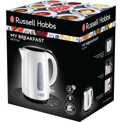 Russell Hobbs Електрочайник My Breakfast 1.7л, пластик, біло-чорний