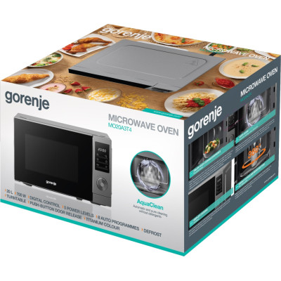 Gorenje Мікрохвильова піч Gorenje, 20л, електр. керув., 700Вт, дисплей, нерж Gorenje Мікрохвильова піч Gorenje, 20л, електр. керув., 700Вт, дисплей, нерж