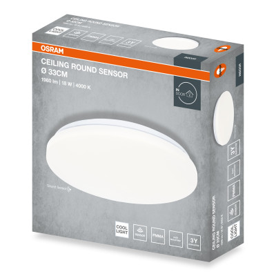 Osram Світильник накладний з датчиком руху OSRAM CEILING ROUND 18Вт 4000K 1140Лм Osram Світильник накладний з датчиком руху OSRAM CEILING ROUND 18Вт 4000K 1140Лм