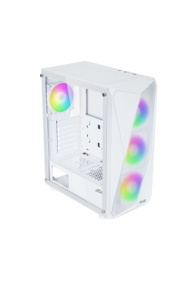 2E Gaming Корпус Aruba G3313W, без БЖ 1xUSB3.0, 2xUSB2.0, 5x120мм ARGB, VGA 300мм, LCS ready, HUB, TG Side Panel, ATX, білий
