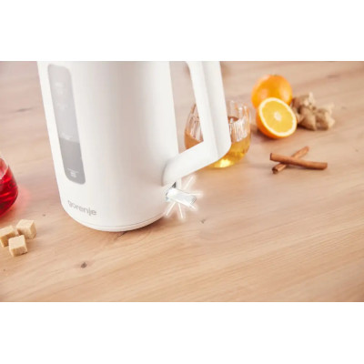 Gorenje Електрочайник 1.7л, Strix контроль, білий матовий