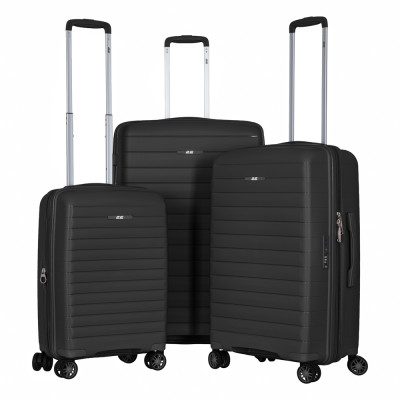 2E Валіза, Aero, поліпропілен, мала, 35/44 л, TSA, 4 колеса, EXP, чорна 2E Валіза, Aero, поліпропілен, мала, 35/44 л, TSA, 4 колеса, EXP, чорна