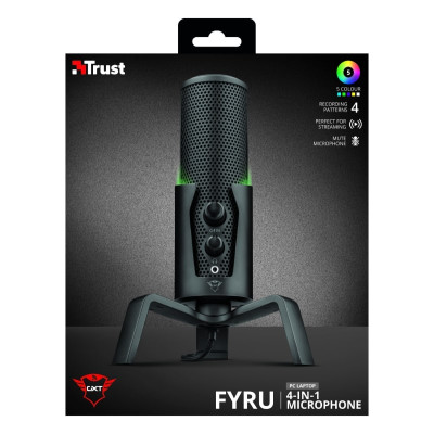 Trust GXT 258 Fyru USB 4-in-1 Streaming Microphone Black