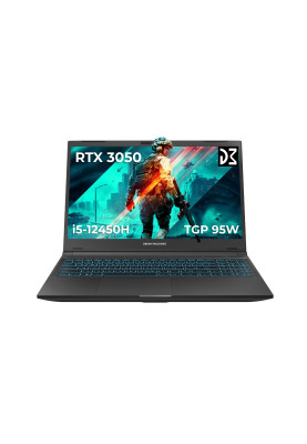 Dream Machines Ноутбук RG3050-15 15.6FHD IPS, Intel i5-12450H, 16GB, F1TB, NVD3050-4, DOS, чорний