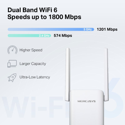 Mercusys Розширювач покриття WiFi ME70X AX1800, 1хGE LAN