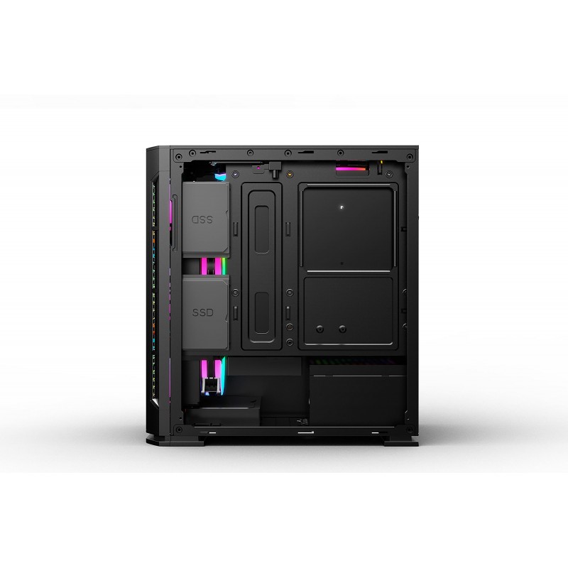 2E Gaming Корпус Calleo GB700 без БЖ 2xUSB3.0, 1xUSB2.0, 4x120мм ARGB, VGA 320мм, LCS ready, контролер з пультом, TG Side Window, mATX, чорний