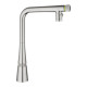 Grohe Змішувач для кухні Scala, довж.виливу - 200мм, поворотний, витяжний, вентиль + кнопка, супер сталь