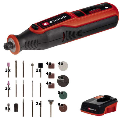 Einhell Шліфмашина шліфувально-гравірувальна акумуляторна TE-MT 7.2LI 7.2В 5500-26000об·хв 51 насадка 1.2кг