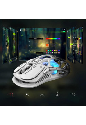 GravaStar Миша Mercury M1 Pro, BT/WL/USB-A, RGB, чорно-білий