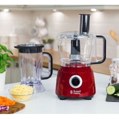 Russell Hobbs Кухонна машина Desire 600Вт, чаша-пластик, корпус-пластик, насадок-9, червоний