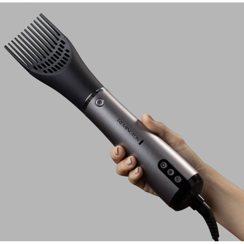 Remington Фен-щітка ProLuxe You Adaptive, 1000Вт, 3 режими, іонізація, хол. обдув, кераміка, сірий