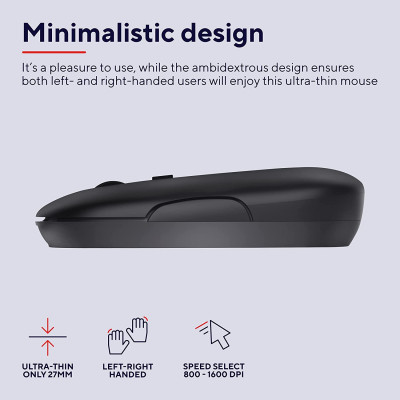 Trust Миша Puck Rechargeable Ultra-Thin BT WL Silent Black Trust Миша Puck Rechargeable Ultra-Thin BT WL Silent Black