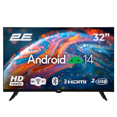 2E Телевізор 32" 2E LED HD 60Hz Smart Android Black