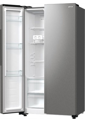 Gorenje Холодильник SBS 179х67х92см, 2 двері, 356( 191)л, А++, NF+, Інв. , зона св-ті, зовн. диспл, матовий сірий
