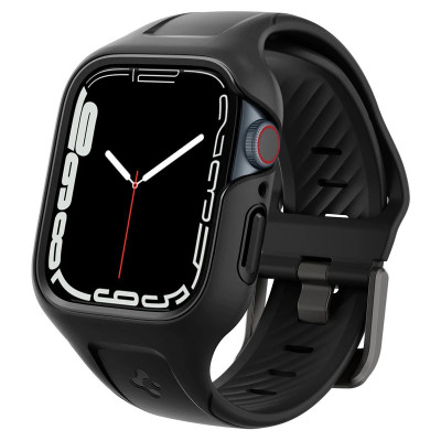 Spigen Чохол та ремінець 2в1 для Apple Watch 45mm Liquid Air Pro, Black
