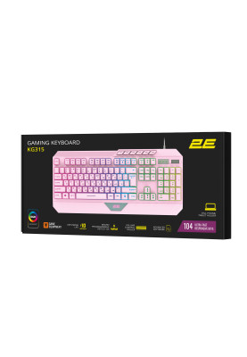 2E Gaming Клавіатура KG315 RGB USB Pink Ukr