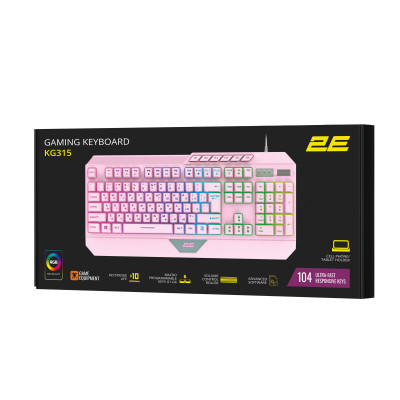 2E Gaming Клавіатура KG315 RGB USB Pink Ukr