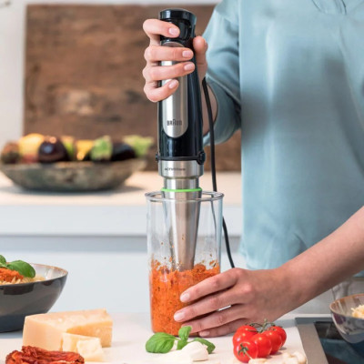 Braun Блендер заглибний Multiquick 7Х, 850Вт, чаша-600мл, мультишвидкісний, чорно-сірий