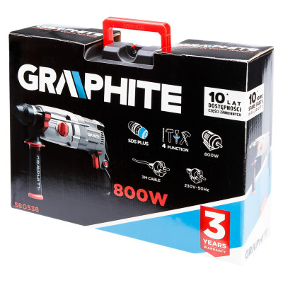 Graphite Перфоратор SDS-plus 800Вт 2.8Дж кейс 3.28кг