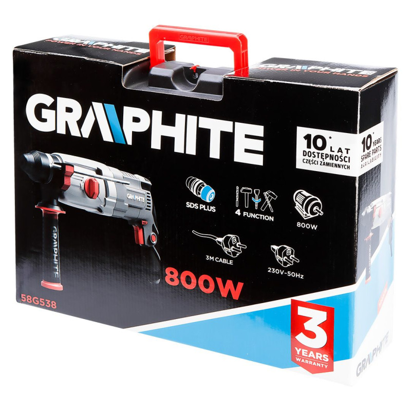 Graphite Перфоратор SDS-plus 800Вт 2.8Дж кейс 3.28кг