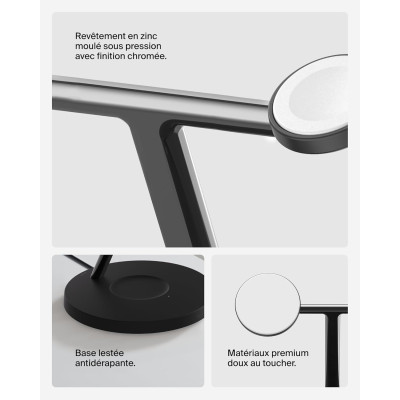 Belkin Зарядне пристрій бездротовий 3в1 Magnetic Pad Qi2 15Вт, чорний