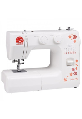 Janome Швейна машина SAKURA95, електромех., 60Вт, 15 шв.оп., петля напівавтомат, білий