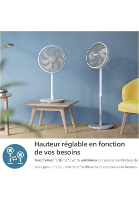 Philips Вентилятор Philips підлоговий Series 2000, 40см, 48Вт, таймер, поворот 180, білий