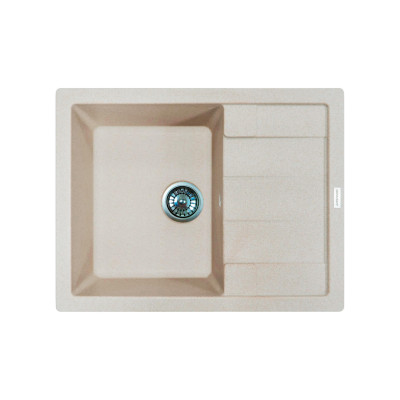 Adamant Мийка кухонная Anila, штучний камінь, прямокут., з крилом, 645х495х200мм, чаша - 1, врізна, Avena