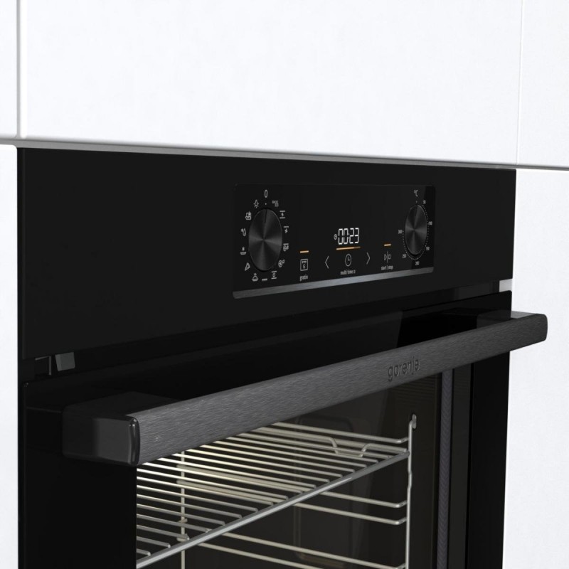 Gorenje Духова шафа електрична, 77л, A+, пара, дисплей, IconLed, піроліз, чорний