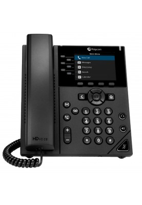 Poly SIP-телефон OBi VVX 350, 6 ліній, PoE, чорний