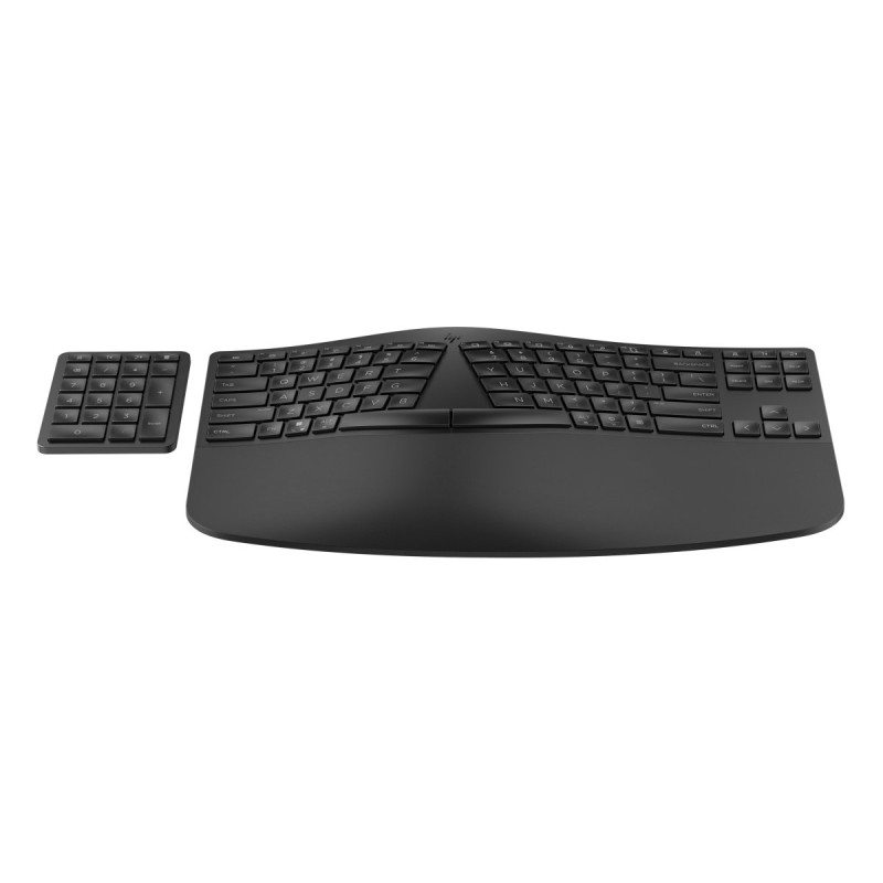 HP Клавіатура мембранна 960 BLK Ergonomic split-zone, 112key, BT, EN/UK, чорний
