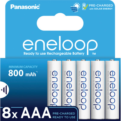 Panasonic Акумулятор Eneloop NI-MH AAA 800 мАг, 8 шт.