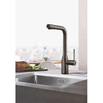 Grohe Змішувач для кухні Minta, довж.виливу - 223мм, поворотний/витяжний, 1важіль, графіт