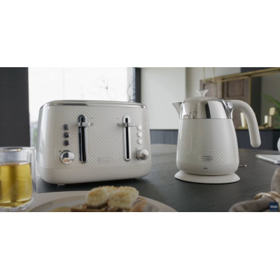 Delonghi Електрочайник Luminosa, 1.6л, Strix, метал, кремовий
