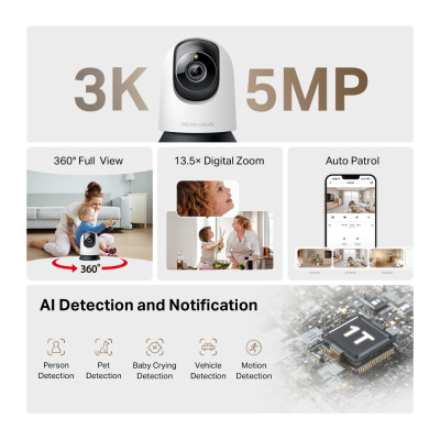 Mercusys IP-камера MC230 5MP N300 microSD motion detection. AI