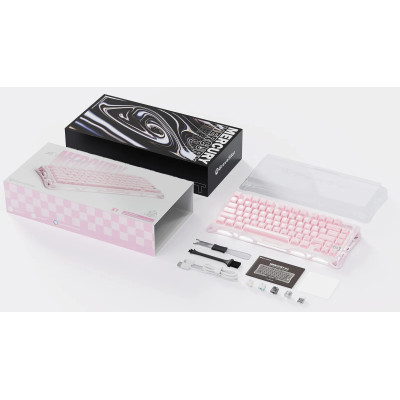 GravaStar Клавіатура механічна Mercury K1 80keys, GravaStar x Kailh Cheery Pink, EN/UKR, BT/WL/USB, Sakura Pink GravaStar Клавіатура механічна Mercury K1 80keys, GravaStar x Kailh Cheery Pink, EN/UKR, BT/WL/USB, Sakura Pink