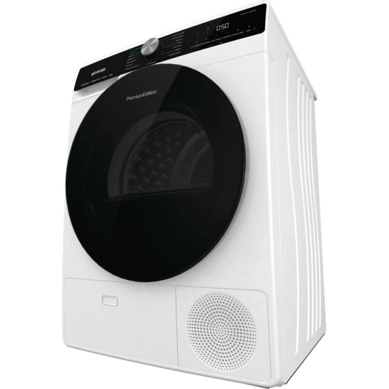 Gorenje Сушильна машина тепловий насос, 9кг, A++, 60см, дисплей, 15 програм, підсвітка барабану, білий