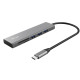 Trust USB-хаб HALYX FAST 3USB+CARD READER USB-C ALUMINIUM