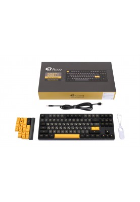 Akko Клавіатура механічна 5087B Plus Black & Gold 87Key, CS Silver, BT/WL/USB-A, Hot-swappable, EN/UKR, RGB, Чорний