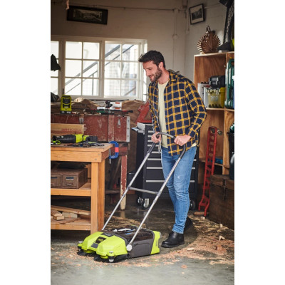 Ryobi Підмітальна акумуляторна машина ONE+ R18SW3-0 18В захоплення 53см контейнер 17л 8.3кг без АКБ та ЗП