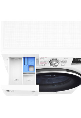 LG Прально-сушильна машина фронтальна, 9(6)кг, 1400, А, 56см, дисплей, пара, інвертор, білий