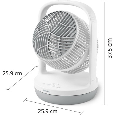 Philips Вентилятор Philips настільний Series 2000, 22см, 28Вт, таймер, поворот 180, білий