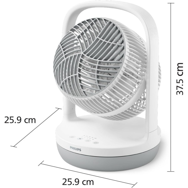 Philips Вентилятор Philips настільний Series 2000, 22см, 28Вт, таймер, поворот 180, білий
