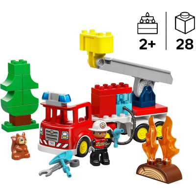 LEGO Конструктор LEGO DUPLO Town Пожежна машина зі шлангом і пожежником